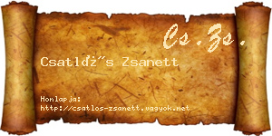Csatlós Zsanett névjegykártya
